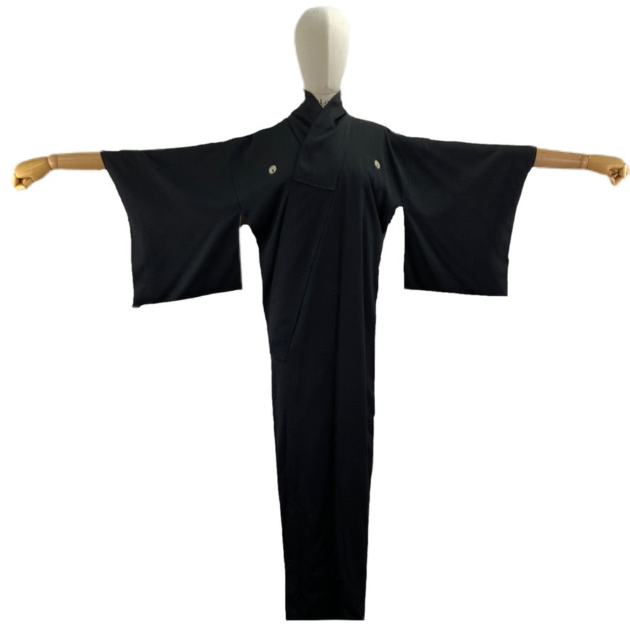 Kimono Originale Giapponese Nero con Stemmi Famiglia 60