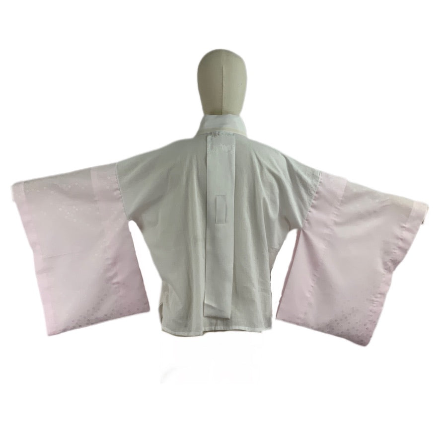 Original japanischer Haori-Kimono in Weiß-Rosa 1