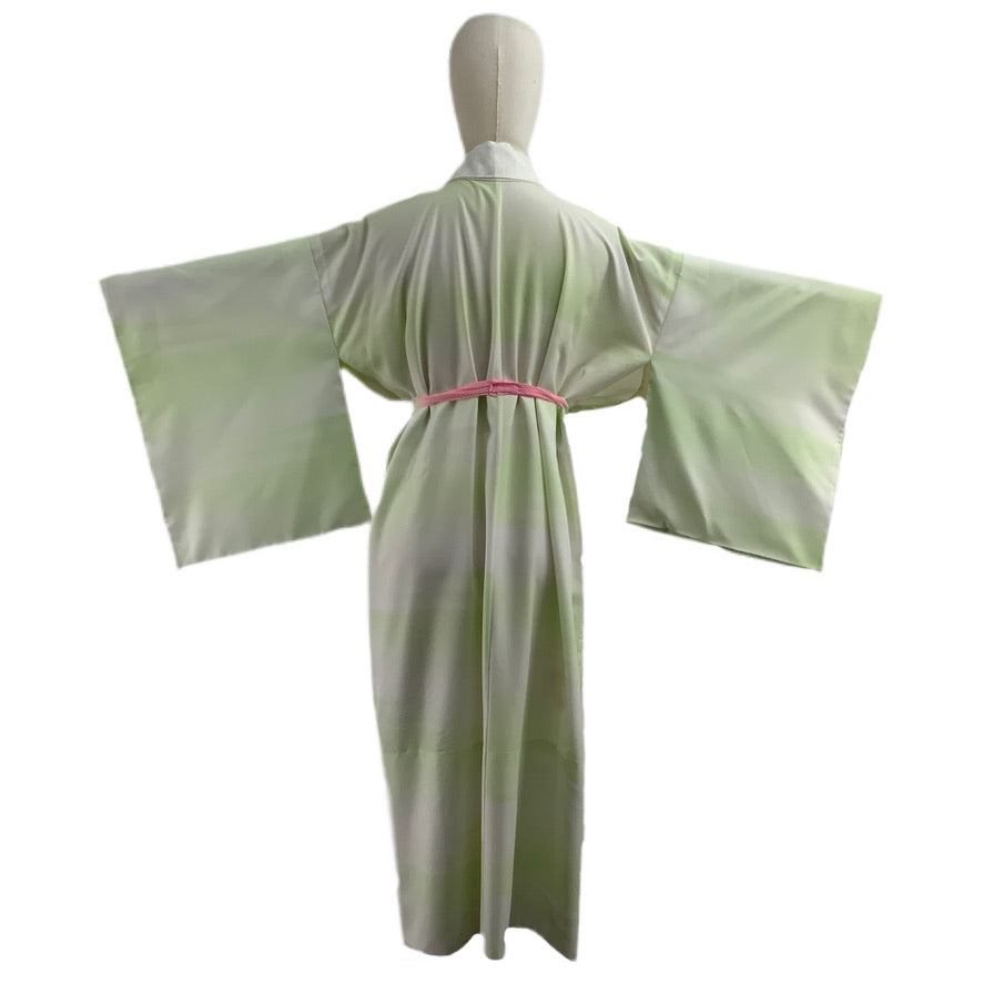 Original japanischer Kimono Multicolor grün weiß 59