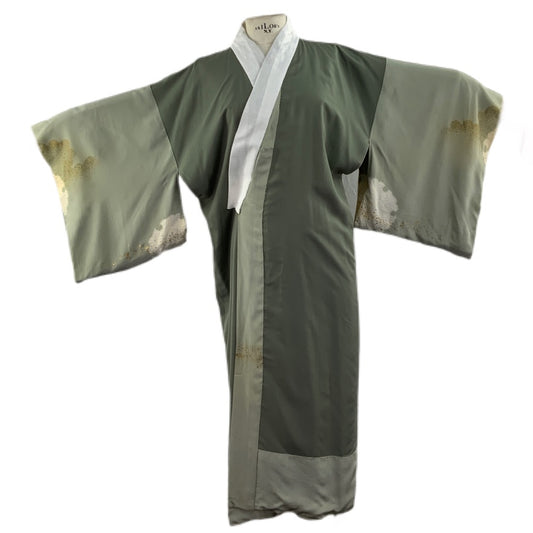 Original japanischer Kimono grün dekorative Motive japanisch 80