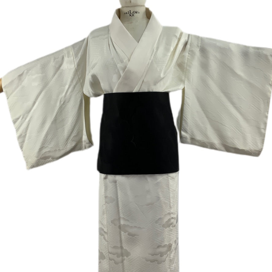 OBI Original japanischer schwarzer Gürtel mit Prägemotiven für Kimono 109