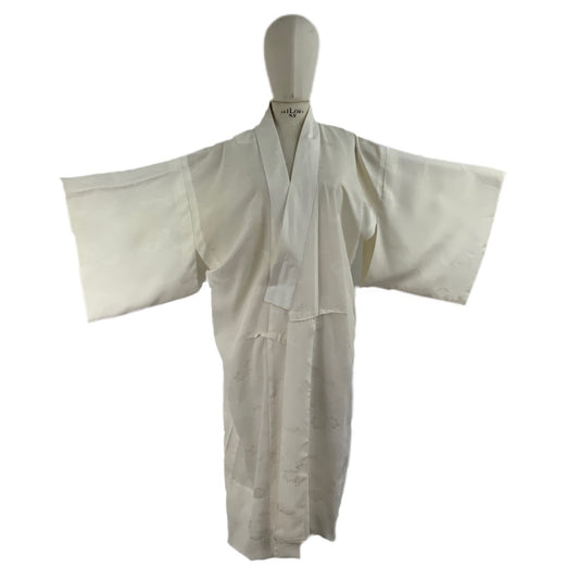 Kimono Originale Giapponese Beige stoffa stampa motivo Japan Floreale 24