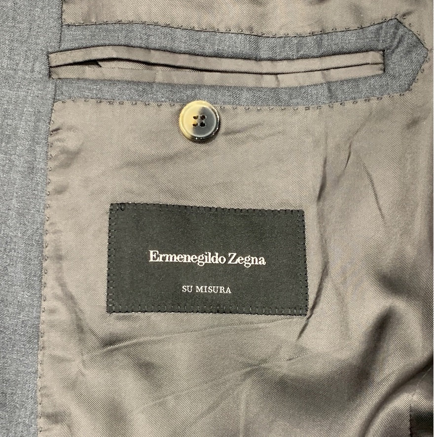 Vintage Zegna Grauer 3-Knopf-Anzug - Made in Italy - Tg. 54