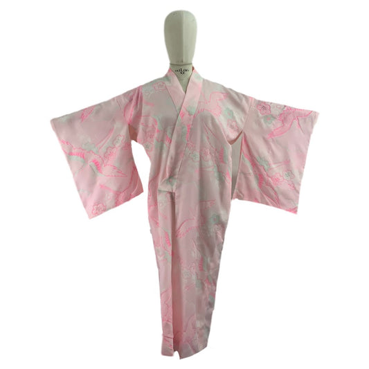 Kimono Originale Giapponese Rosa stoffa stampa motivo Japan Floreale 75