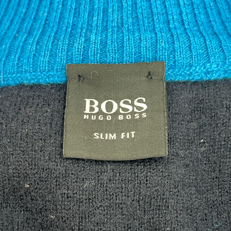 Hugo Boss Stehkragenpullover mit Reißverschluss Wool TG. M