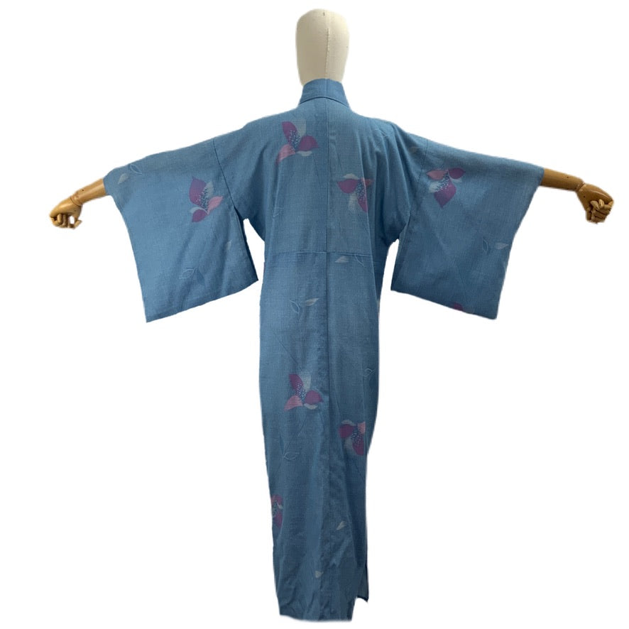 Kimono Originale Giapponese Celeste