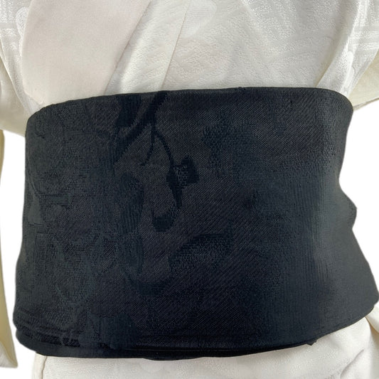 OBI cintura Originale Giapponese vintage Nero x kimono 112