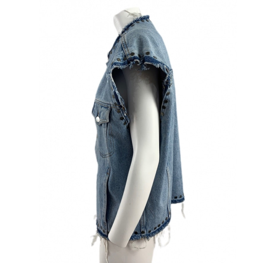 Gilet jeans con borchie - Size Oversize