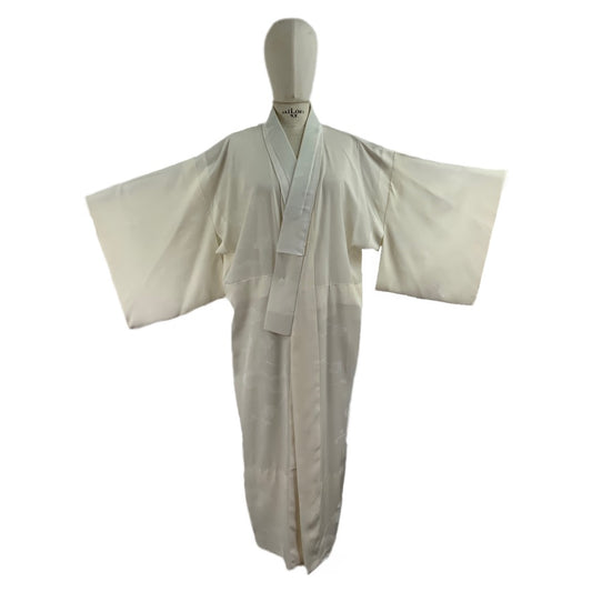 Kimono Originale Giapponese Beige stoffa stampa motivo Japan Floreale n. 4-26