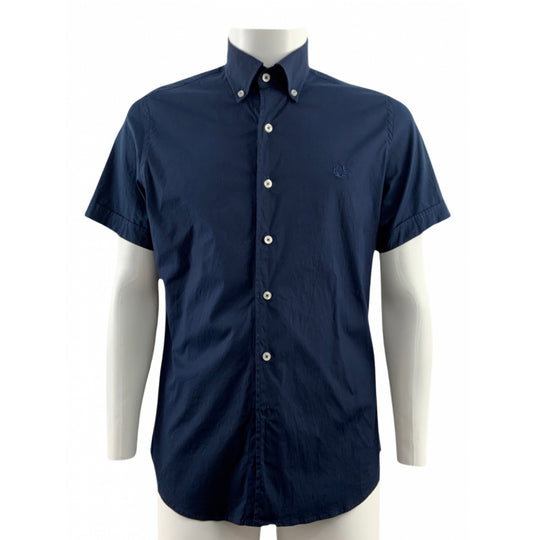 Vintage Fred Perry Hemd aus blauer Baumwolle Tg. S Slim-Fit